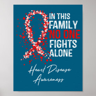 In This Family Fights Alone Heart Disease Awarenes Poster
