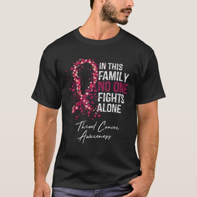 In This Family Fights Alone Shirt Throat Cancer  (Front)