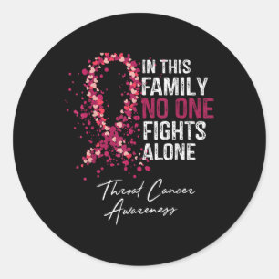 In This Family Fights Alone Shirt Throat Cancer Classic Round Sticker