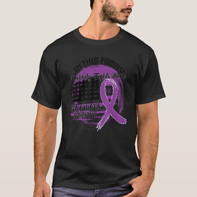 In This Family No One Fight Alone Alzheimeru2019s  T-Shirt (Front)