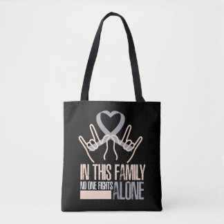 In this family no one fight diabetes awareness tote bag