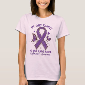 In This Family No One Fights Alone Alzheimers T-Shirt