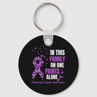 In this family no ones fight alone Pancreatic canc Keychain