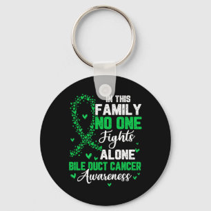 In This Family Nobody Fight Alone Bile Duct Cancer Keychain