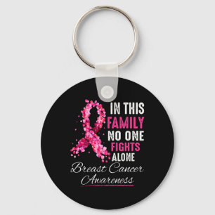 In This Family Nobody Fight Alone Breast Cancer Aw Keychain