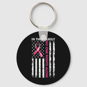 In This Family Nobody Fight Alone Breast Cancer (o Keychain