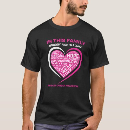 In This Family Nobody Fights Alone Breast Cancer A T_Shirt