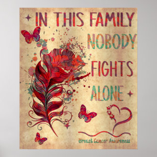 in this family nobody fights alone Breast Cancer f Poster