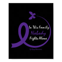 In This Family Nobody Fights Alone Purple Epilepsy Poster