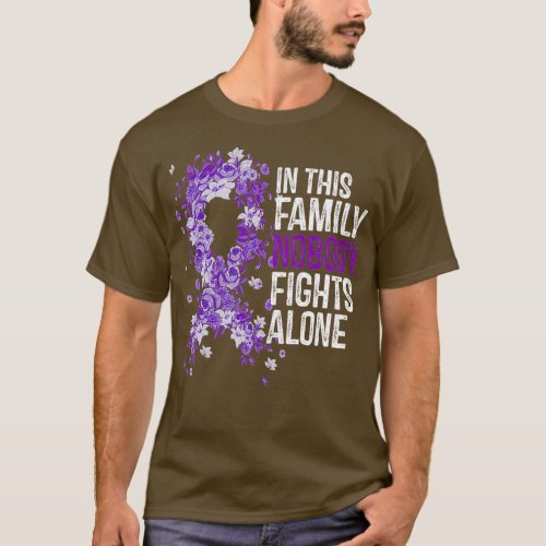 In This Family Nobody Fights Alone Purple Ribbon C T_Shirt