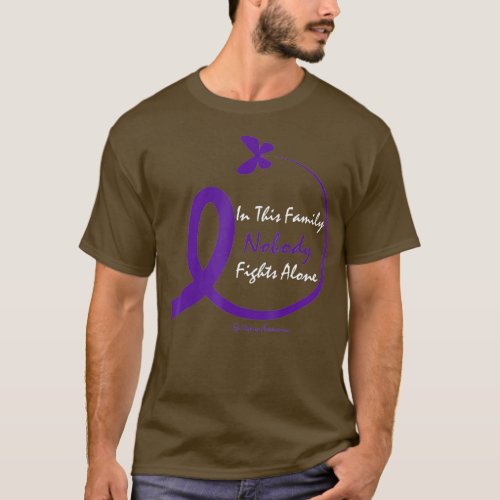 In This Family Nobody Fights Alone Purple T_Shirt