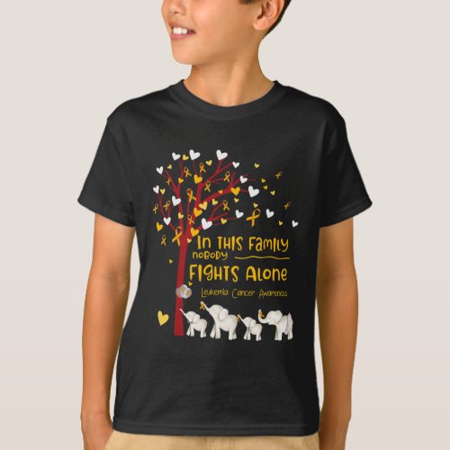 In This Family Nobody Fights Leukemia Alone Leukem T_Shirt