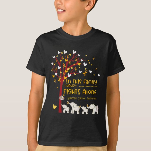 In This Family Nobody Fights Leukemia Alone Leukem T-Shirt (Front)