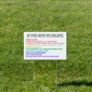 In This Home We Believe Republic Yard Office Sign