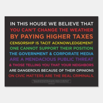 In This House Anti Virtue Signaling Yard Sign by Libertymaniacs at Zazzle