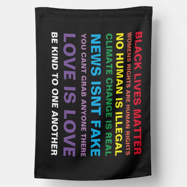 In this house Black Lives Matter Love flag (Back)