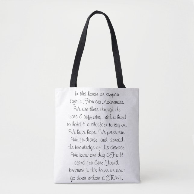 In This House - Cystic Fibrosis Tote Bag (Front)