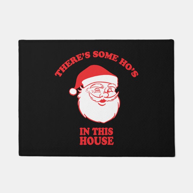 In this House Funny Christmas Santa Claus Doormat (Front)