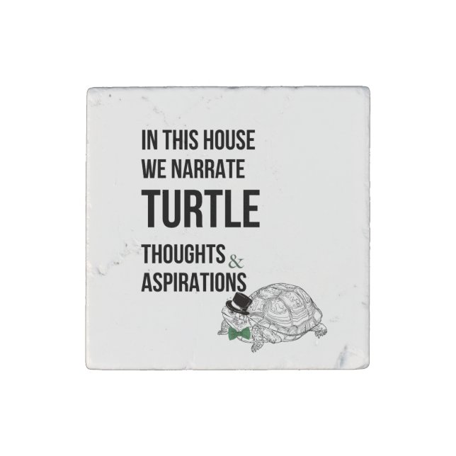IN THIS HOUSE Funny TURTLE lovers quote Stone Magnet (Front)