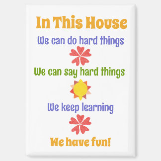 In This House "house rules" magnet