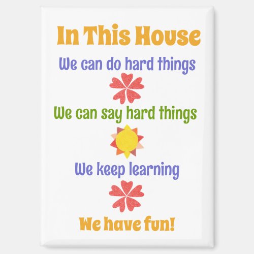 In This House "house rules" magnet