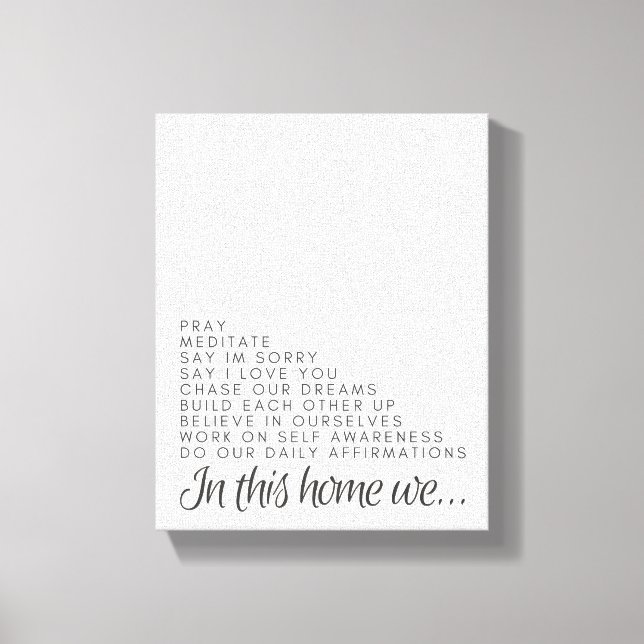 In This House: Positive Quote Canvas Wall Art (Front)
