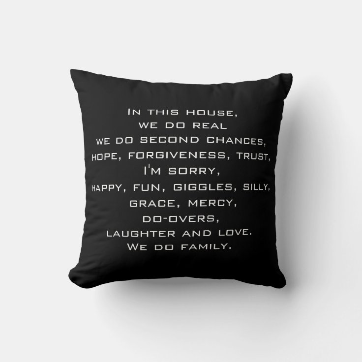 In this House Quote Throw Pillow Zazzle