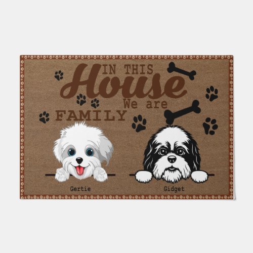 In This House We Are Family Mat Dog Owner Gift Doormat