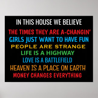 IN THIS HOUSE WE BELIEVE in classic rock Poster