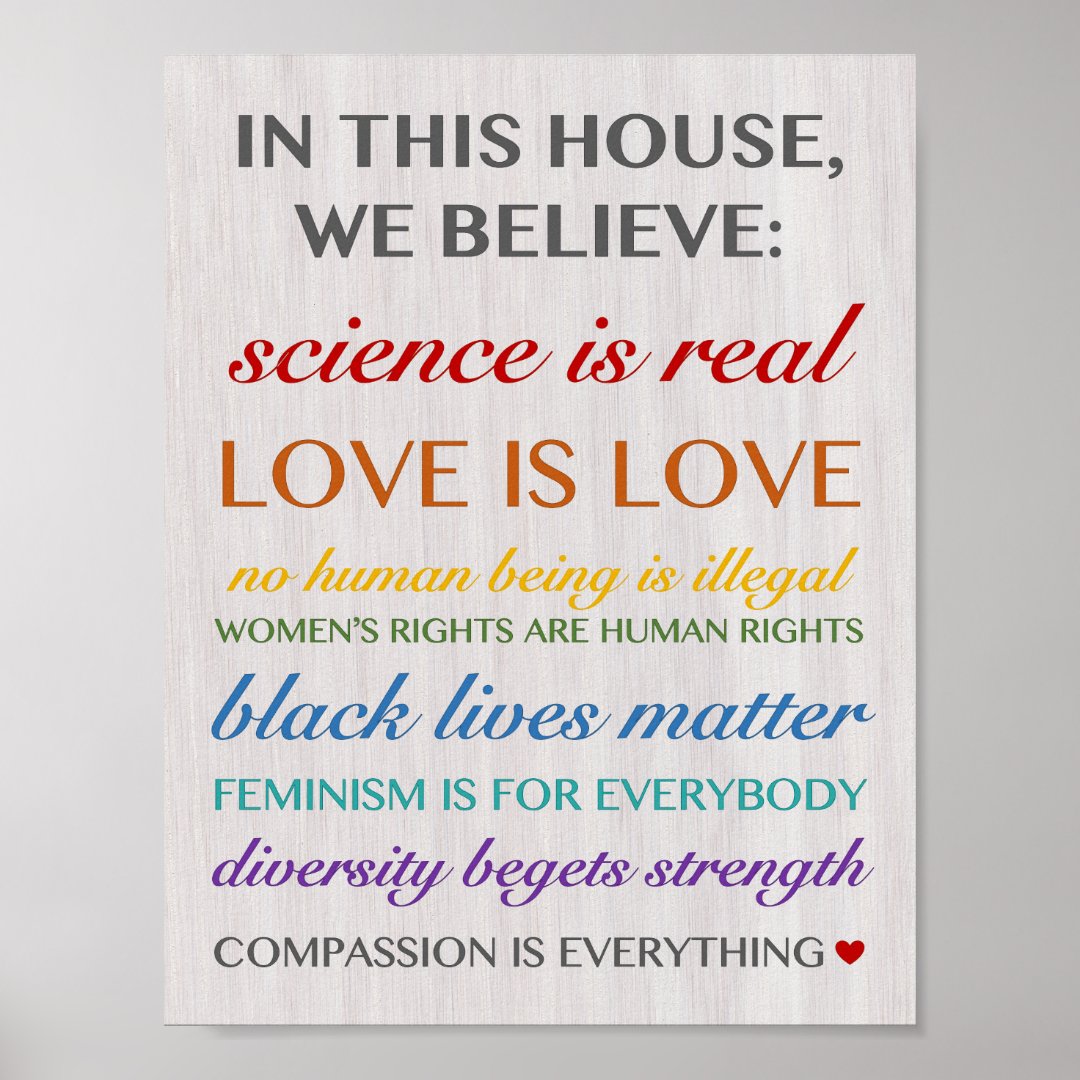 In This House We Believe Poster Zazzle