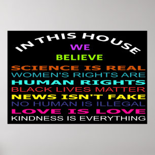 in This House We Believe Science is Real Womens Ri Poster