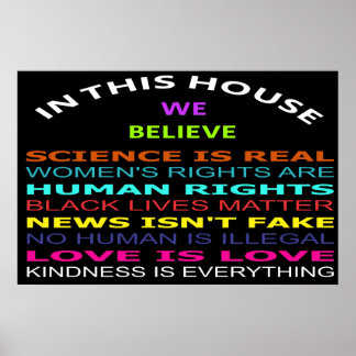 in This House We Believe Science is Real Womens Ri Poster