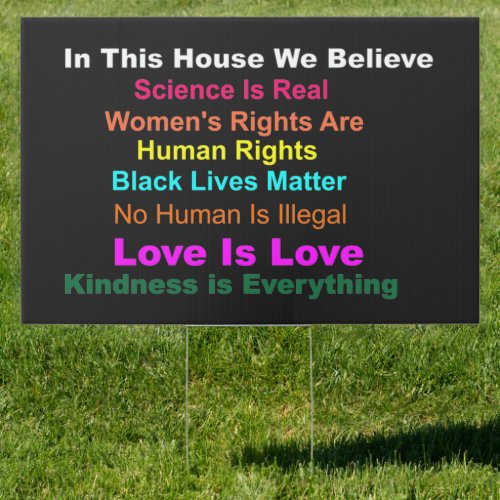 In This House We Believe Science Is Real Womens  Sign