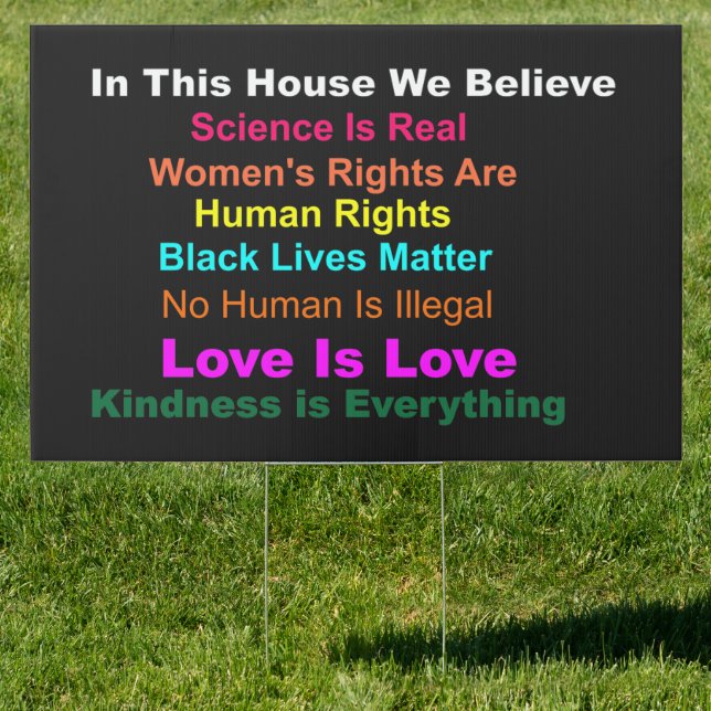 In This House, We Believe Science Is Real Women's  Sign (Insitu)