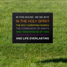 In this house, we believe sign