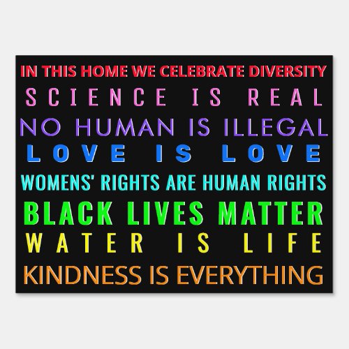 In this house we Celebrate Diversity Sign