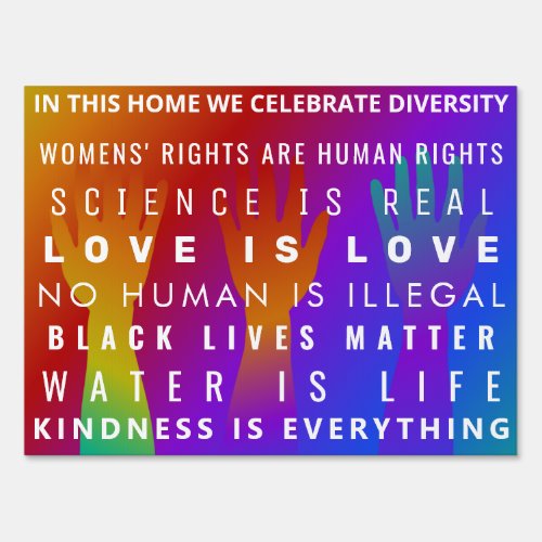 In This house We Celebrate Diversity Sign