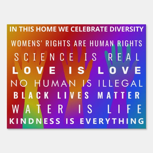 In This house We Celebrate Diversity Sign (Front)