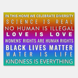In this house we Celebrate Diversity Sign