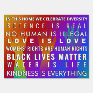 In this house we Celebrate Diversity Sign