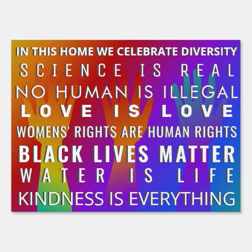In this house we Celebrate Diversity Sign