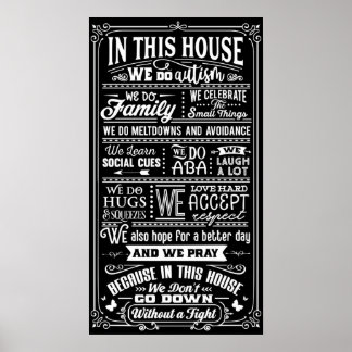 In This House We Do Autism Family Quote Typography Poster
