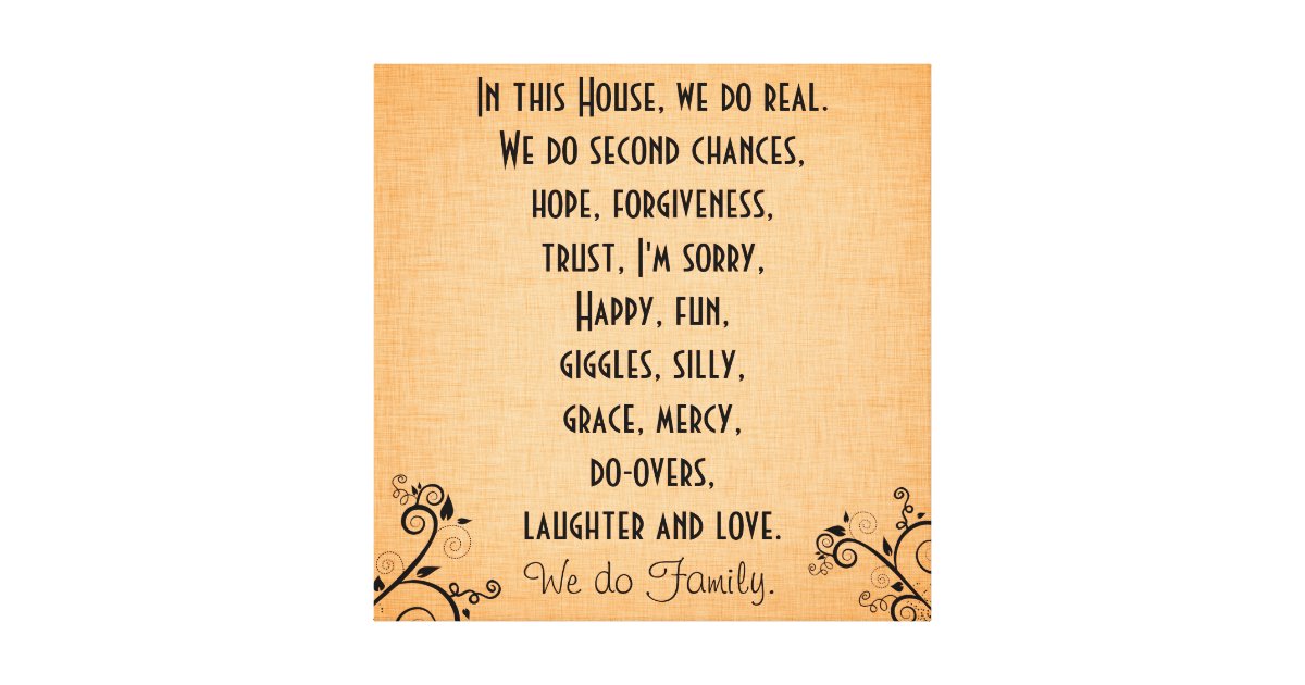 In This House We Do Family Quote Rules Canvas Print Zazzle Com