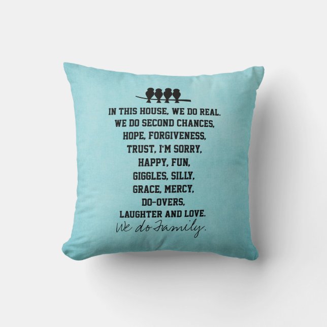In this House We Do Family Quote Throw Pillow (Front)