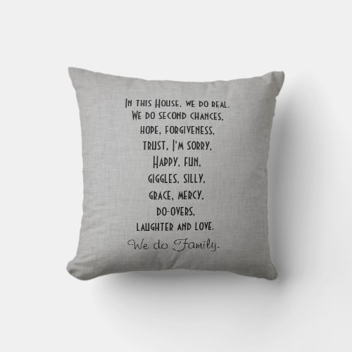 In this House We Do Family Quote Throw Pillow