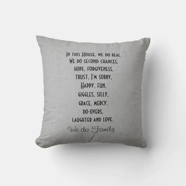 In this House We Do Family Quote Throw Pillow | Zazzle