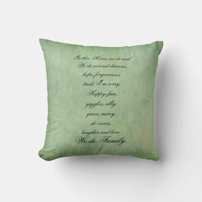 In this House We Do Family Quote Throw Pillow (Front)