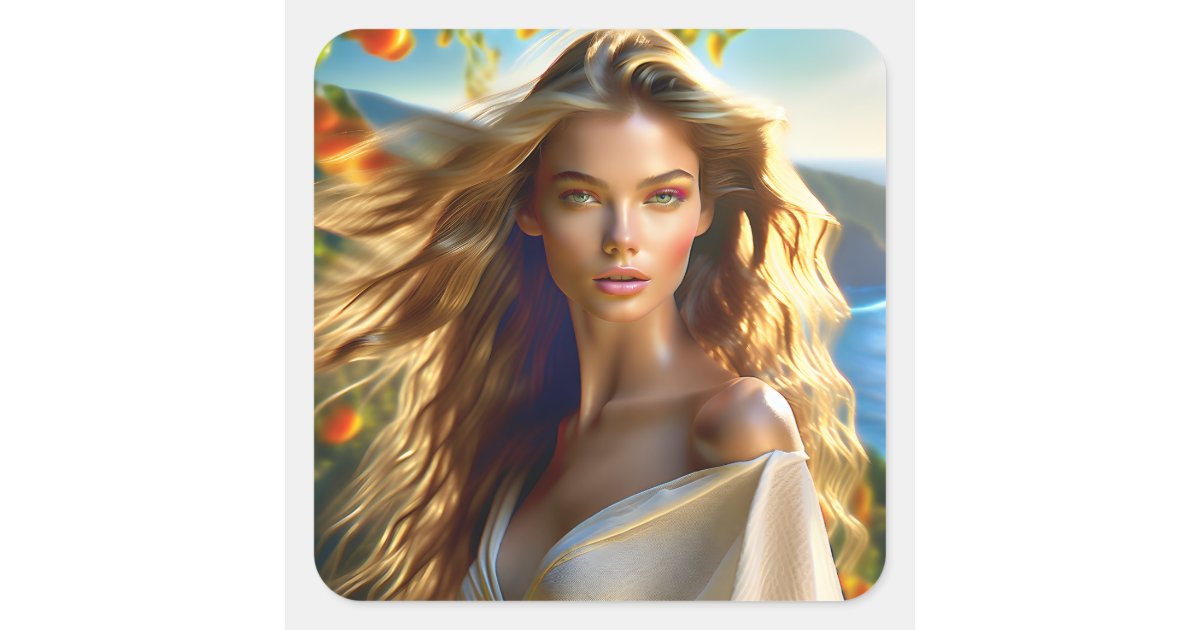 Super Model Stickers In this image, the supermodel is shown in a natura square sticker | Zazzle