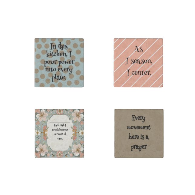 “In This Kitchen” Stone Magnet – Big Moma Floral  (Front)