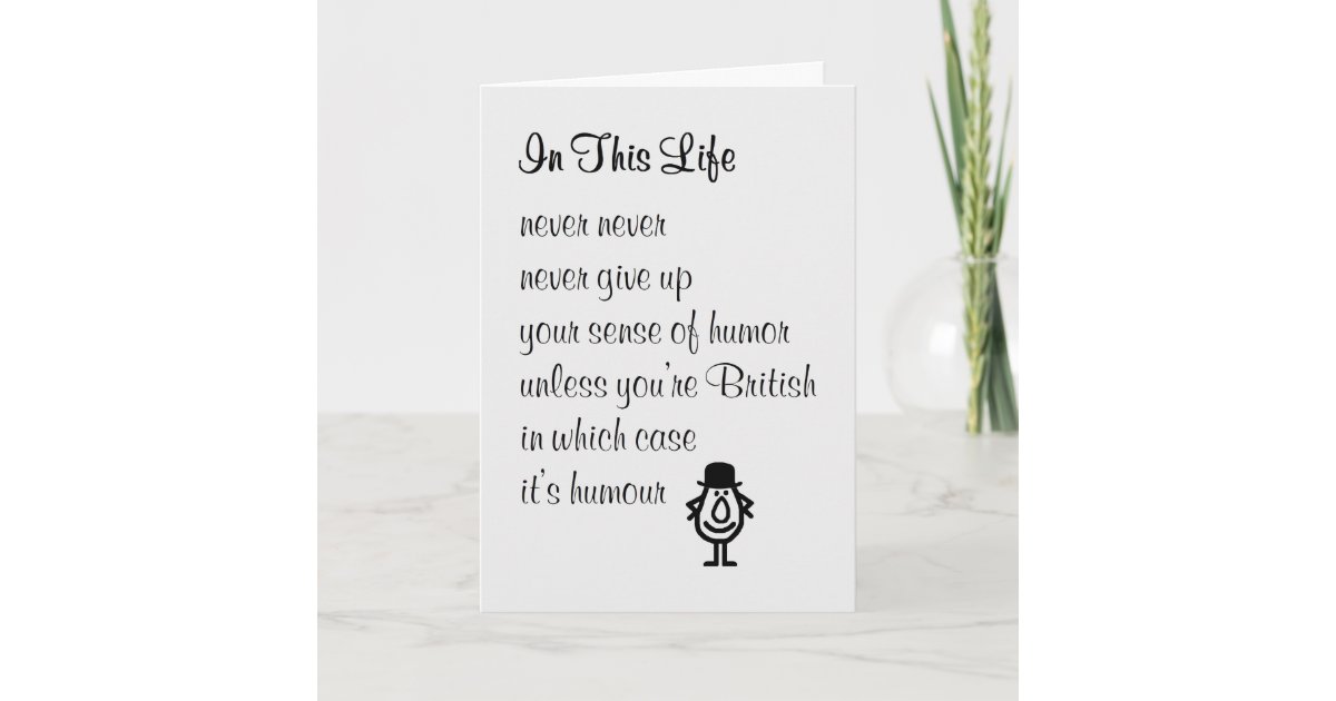 In This Life A Funny Get Well Soon Poem Card Zazzle Com